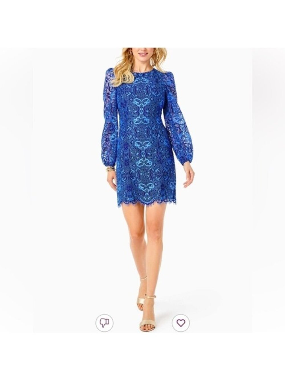 Lilly Pulitzer Georgi Lace Dress Boca Blue Two Tone Carnival Lace Size 2
